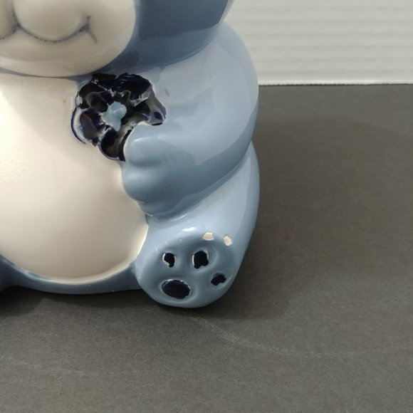 Vintage Blue Bear Canister w/Bakers Hat Lid - Picture 5 of 8